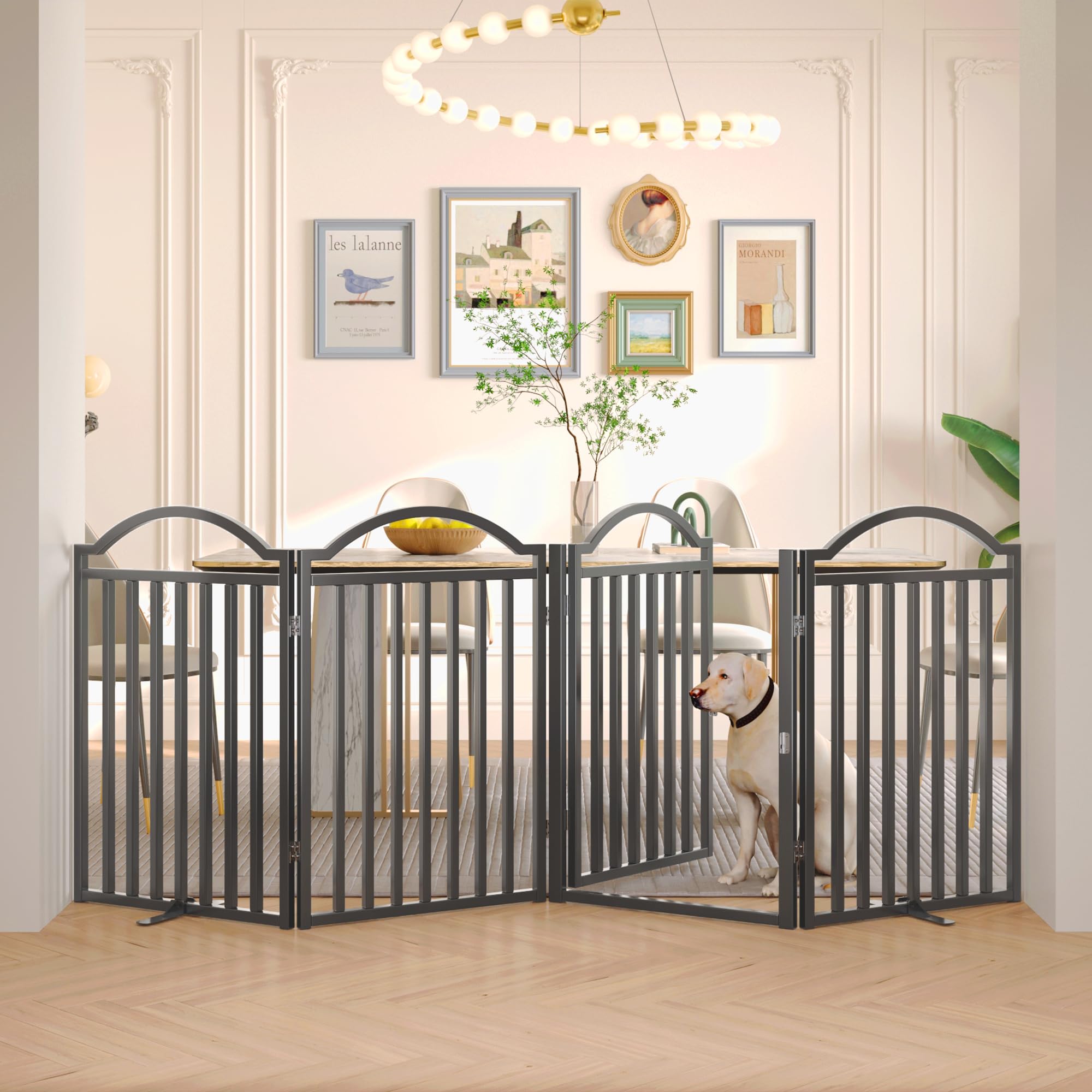 Amazon.com : BHG Metal No-Assembly Freestanding Dog Gate with Door